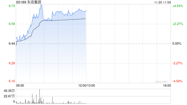 东岳集团早盘涨逾4% 易方达持仓比例上升至6.13%